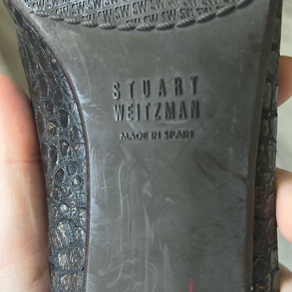 Stuart Weitzman Shiny Dark brown snakeskin heels - Picture 5 of 8
